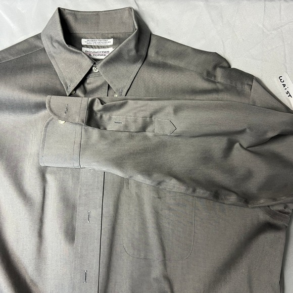 Roundtree & Yorke Other - Roundtree & Yorke Dress Shirt Gray Blended Pinpoint Button Down Collar Sz 17 35